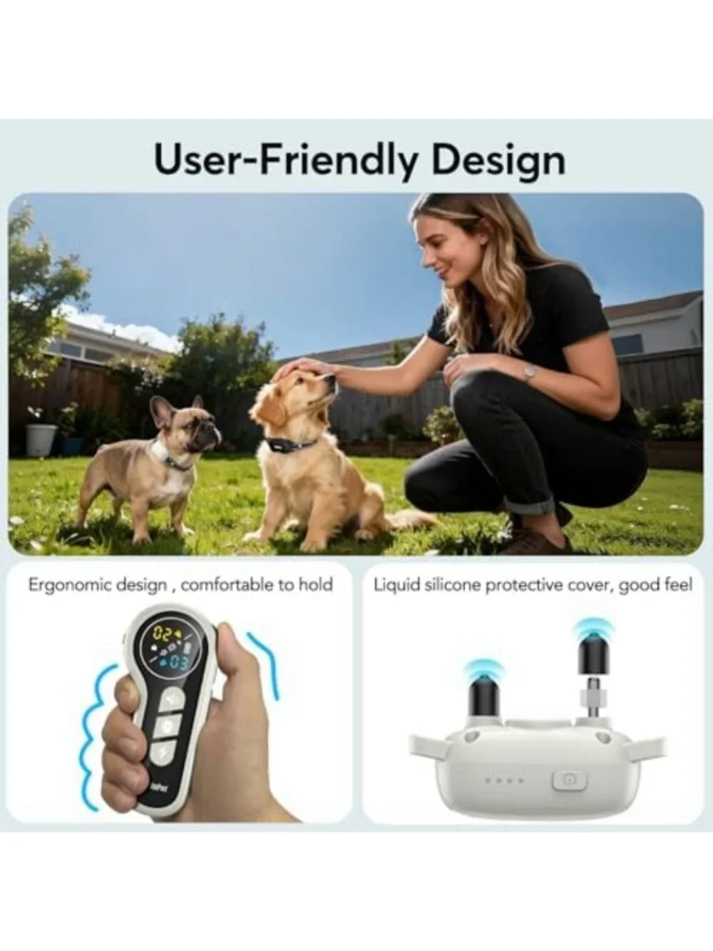 2 Pack Dog Training Shock Collar - 4500ft Remote Control, Adjustable Levels